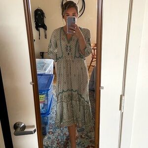 Lucky Brand embroidered midi dress